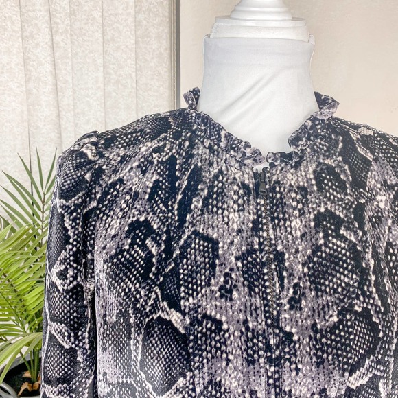 Rebecca Taylor Jacket Jackets Coats Bomber Jacket Silk Velvet Snakeskin - Picture 7 of 13